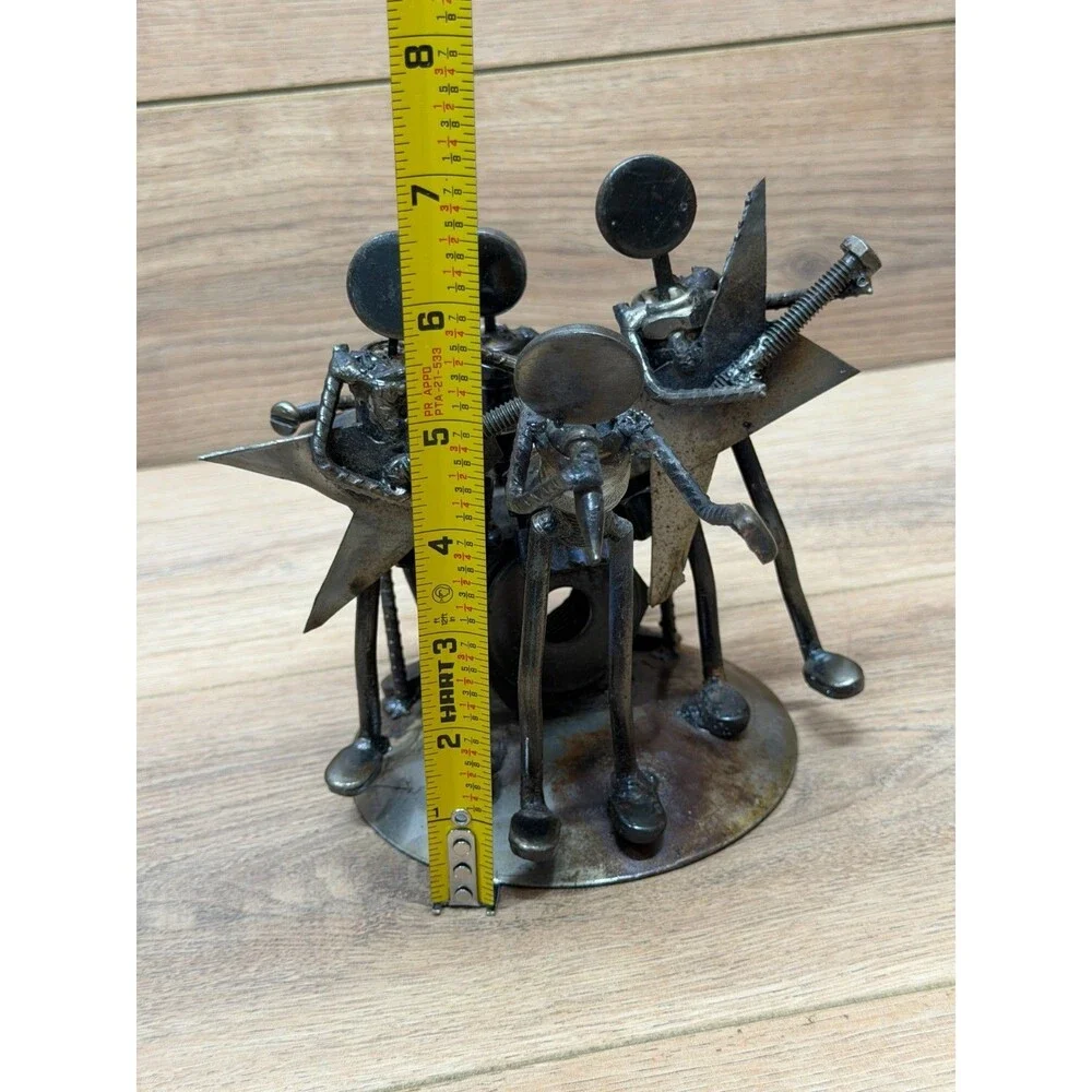 Metal Nuts and Bolts 4 Piece Rock Band Sculpture Figurine Steampunk